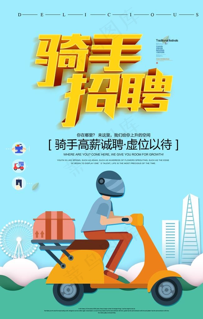 骑手招聘图片