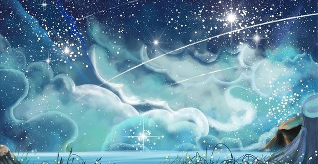 手绘梦幻星空图片