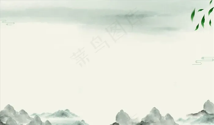 水墨山水画展板图片cdr矢量模版下载