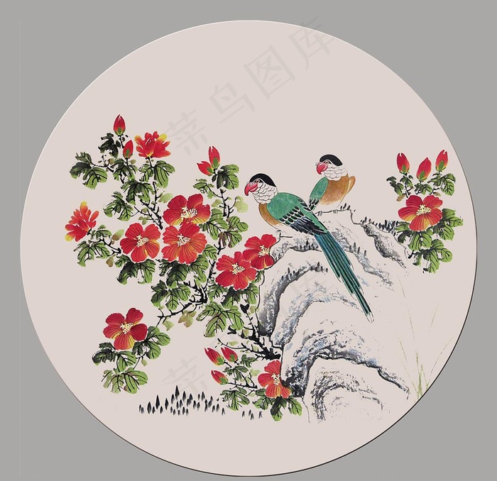 花鸟画图片(5315X5315(DPI:300))psd模版下载