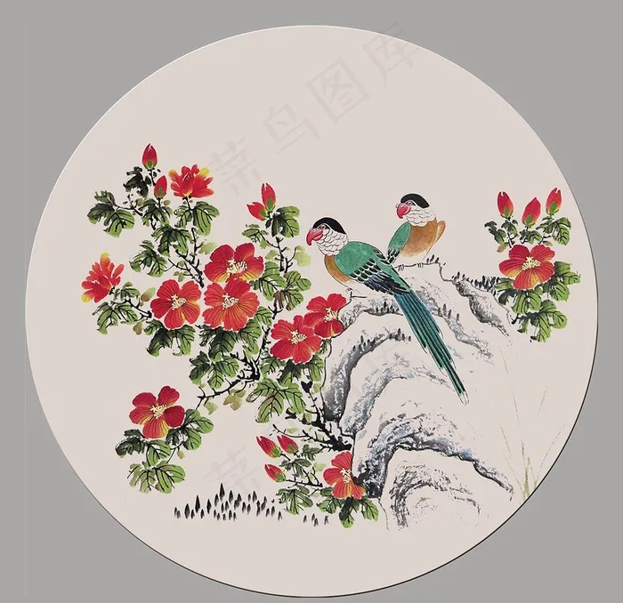花鸟画图片(5315X5315(DPI:300))psd模版下载