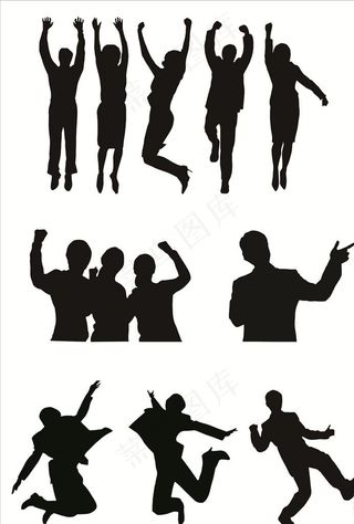 加油奋斗人物剪影图片