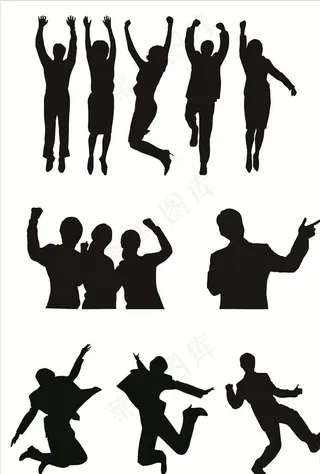 加油奋斗人物剪影图片