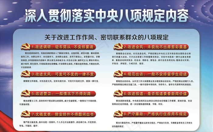 深入贯彻落实*八项规定内容图片