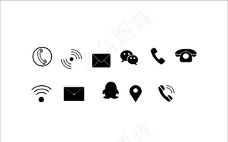 手机图标矢量剪影图图片