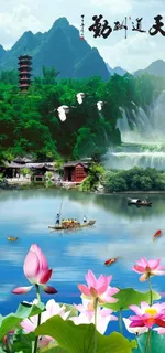 玄关装饰画背景图片