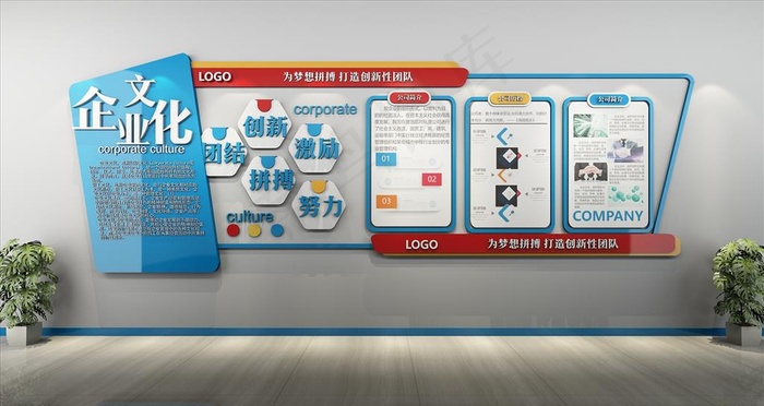 企业文化墙图片(210X297)cdr矢量模版下载