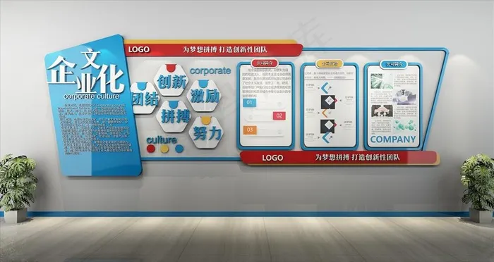 企业文化墙图片(210X297)cdr矢量模版下载