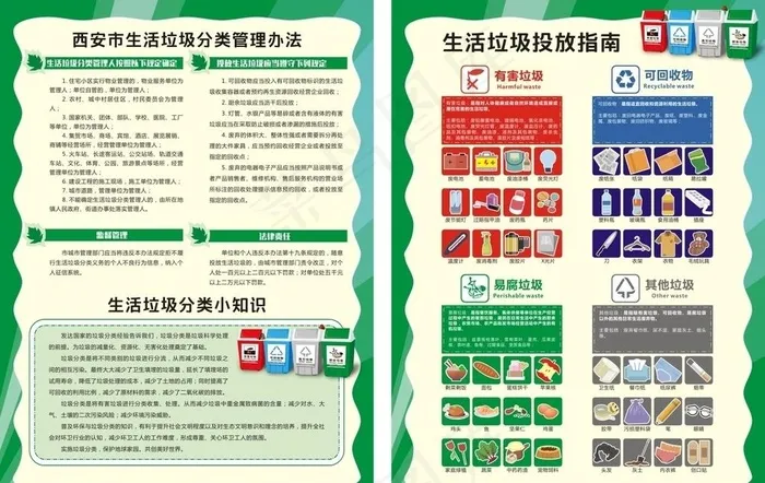 垃圾分类彩页图片cdr矢量模版下载