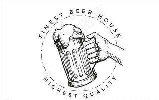 矢量手握啤酒杯标识图片