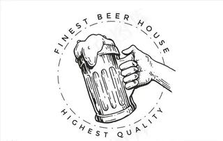 矢量手握啤酒杯标识图片