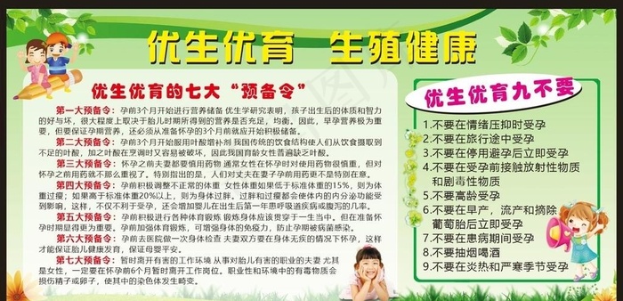 备孕知识 二胎 健康促进 优生图片cdr矢量模版下载