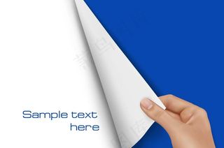 翻开空白纸张的手图片