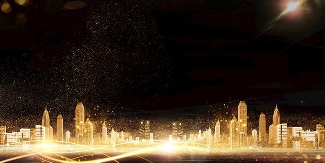 金色城市背景素材图片