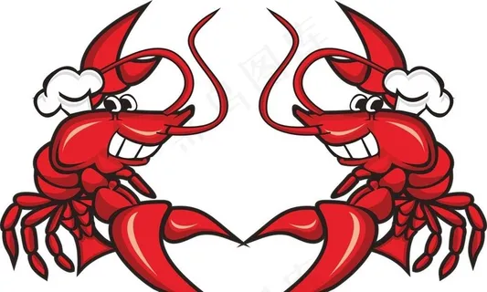 龙虾卡通素材图片