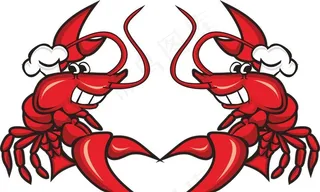 龙虾卡通素材图片