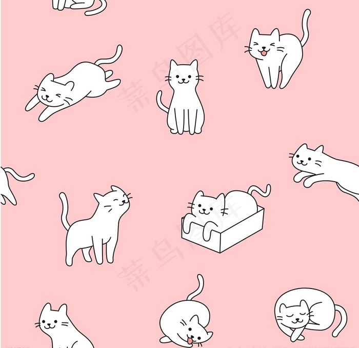 手绘猫图片