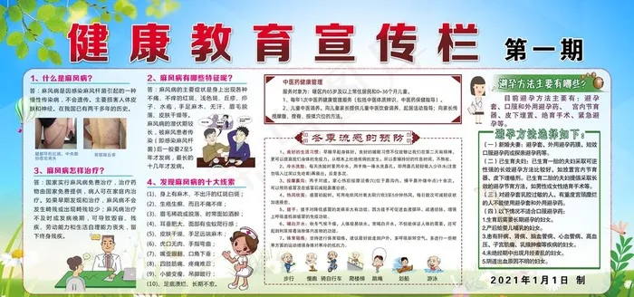 健康教育宣传栏图片(3937X1969(DPI:100))psd模版下载