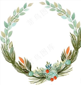 水彩植物环图片