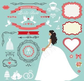 婚礼花卉矢量素材图片