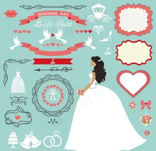 婚礼花卉矢量素材图片