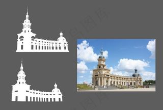 哈尔滨音乐长廊矢量图图片