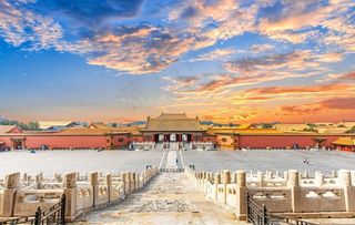 北京大气故宫夕阳紫禁城摄影图片