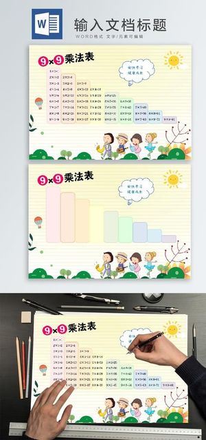 乘法口诀表 乘法口诀展板 数学图片