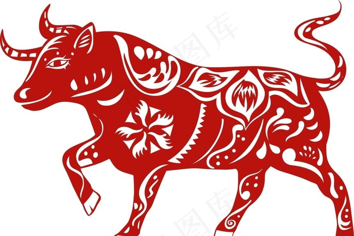 窗花剪纸牛图片