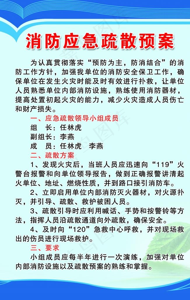消防应急疏散预案图片
