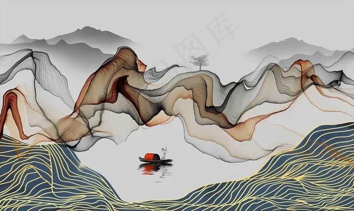 水墨画图片(5669X3564(DPI:72))psd模版下载