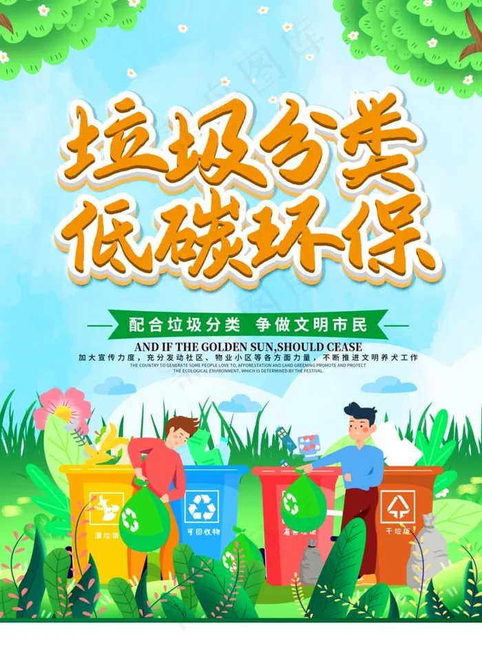 垃圾分类图片(3543X4724(DPI:150))psd模版下载
