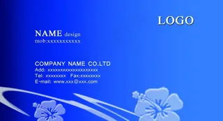 商务蓝色烫花 正面卡片图片