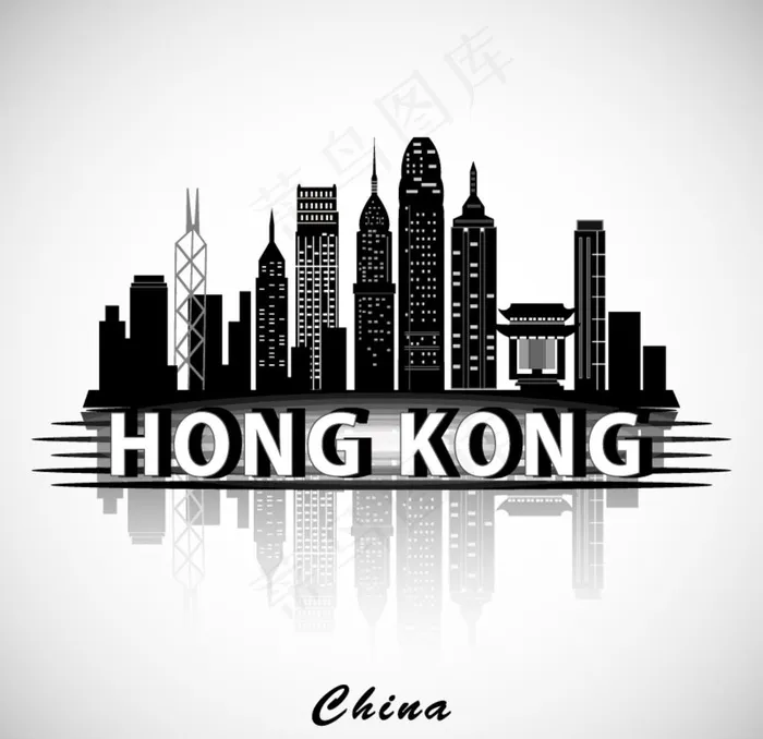 建筑剪影图片ai矢量模版下载