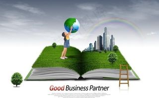 翻开的书 托起地球 环保图片