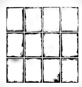 矢量水墨墨迹边框图片