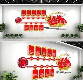 党建文化墙党的光辉历程图片