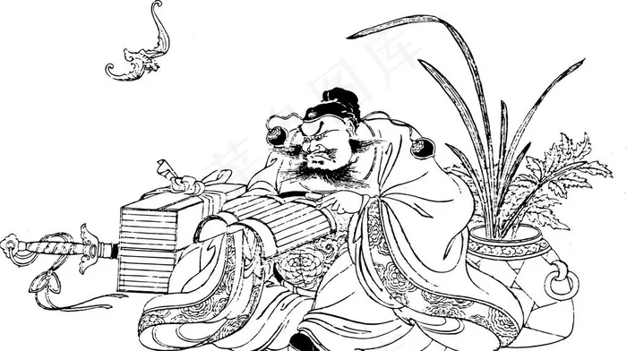 人物 人物线图 古代人图片
