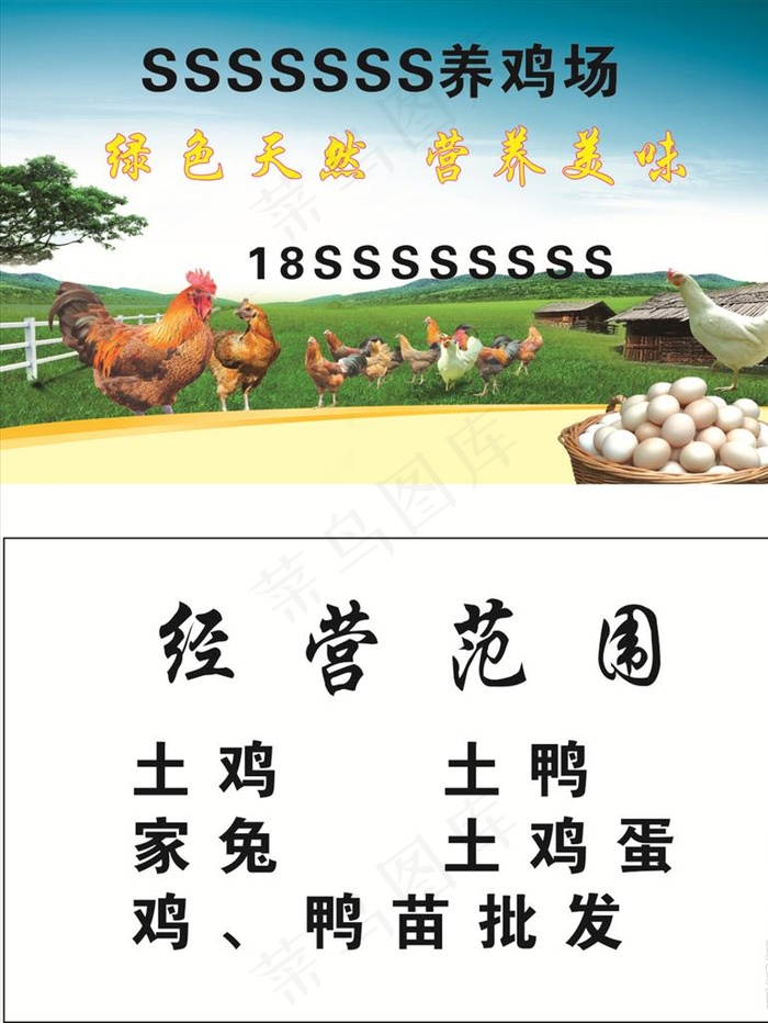 土鸡蛋名片图片(210X297)cdr矢量模版下载
