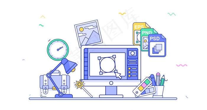 人物生活扁平化图案图片