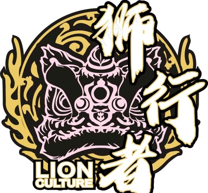 舞狮logo 狮头商标醒狮队图片cdr矢量模版下载
