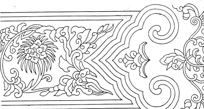窗花 古代窗花 花卉 图片ai矢量模版下载