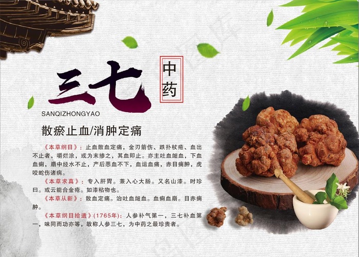 三七海报 药材海报图片(210X297)cdr矢量模版下载
