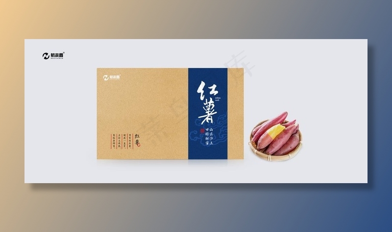 红薯包装效果图图片(5000X2268(DPI:72))psd模版下载