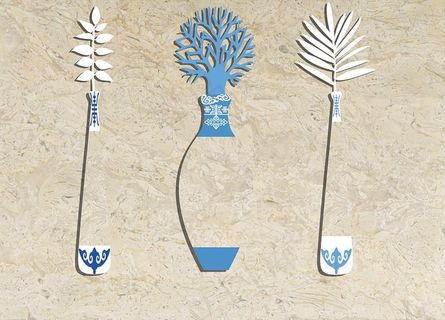 大理石青花瓷中欧结合背景墙图片