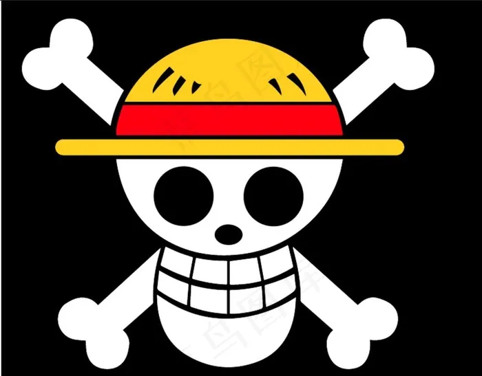 草帽团船旗标志图片ai矢量模版下载