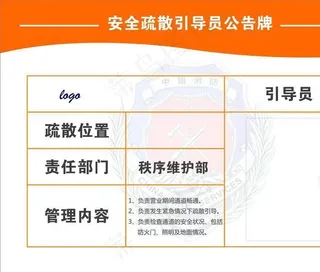 安全疏散引导员公告牌图片