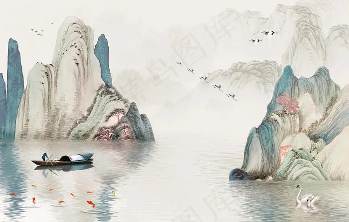山水图片(10205X6803(DPI:72))psd模版下载