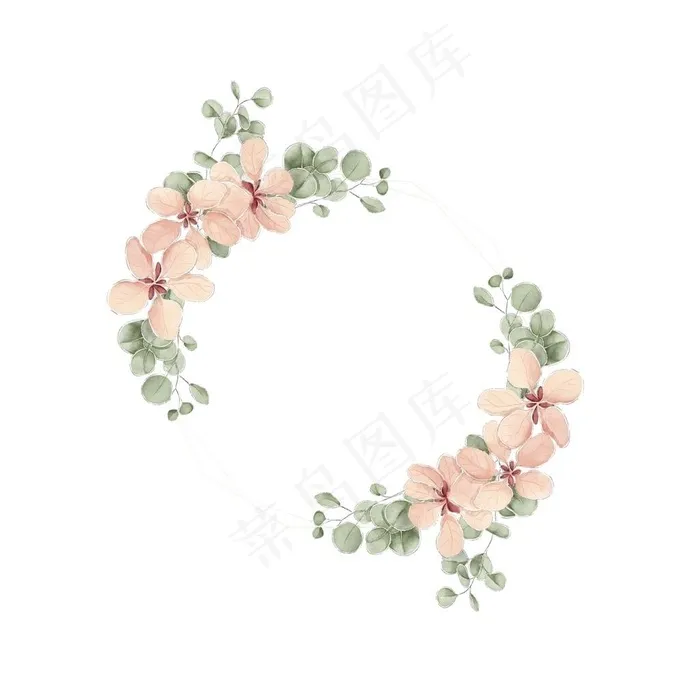 水彩花框矢量素材图片ai矢量模版下载