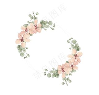 水彩花框矢量素材图片